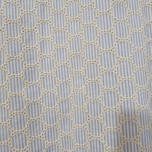 J.Crew Sleeveless Eyelet Shift Dress Blue / White Size 00 - Picture 7 of 10